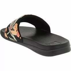 Reef One Slide Sandals - Womens Black Monstera -Rogan‘s Shoes shop RF CI6637 BLK3