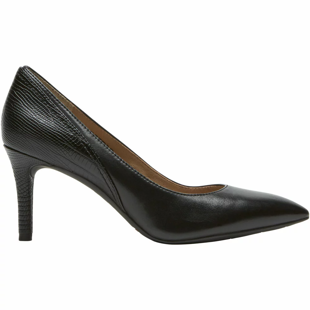 Rockport Tm 75mm Pieced Heel Dress Shoes - Womens Black Lizard 1 Rockport Tm 75mm Pieced Heel Dress Shoes - Womens Black Lizard