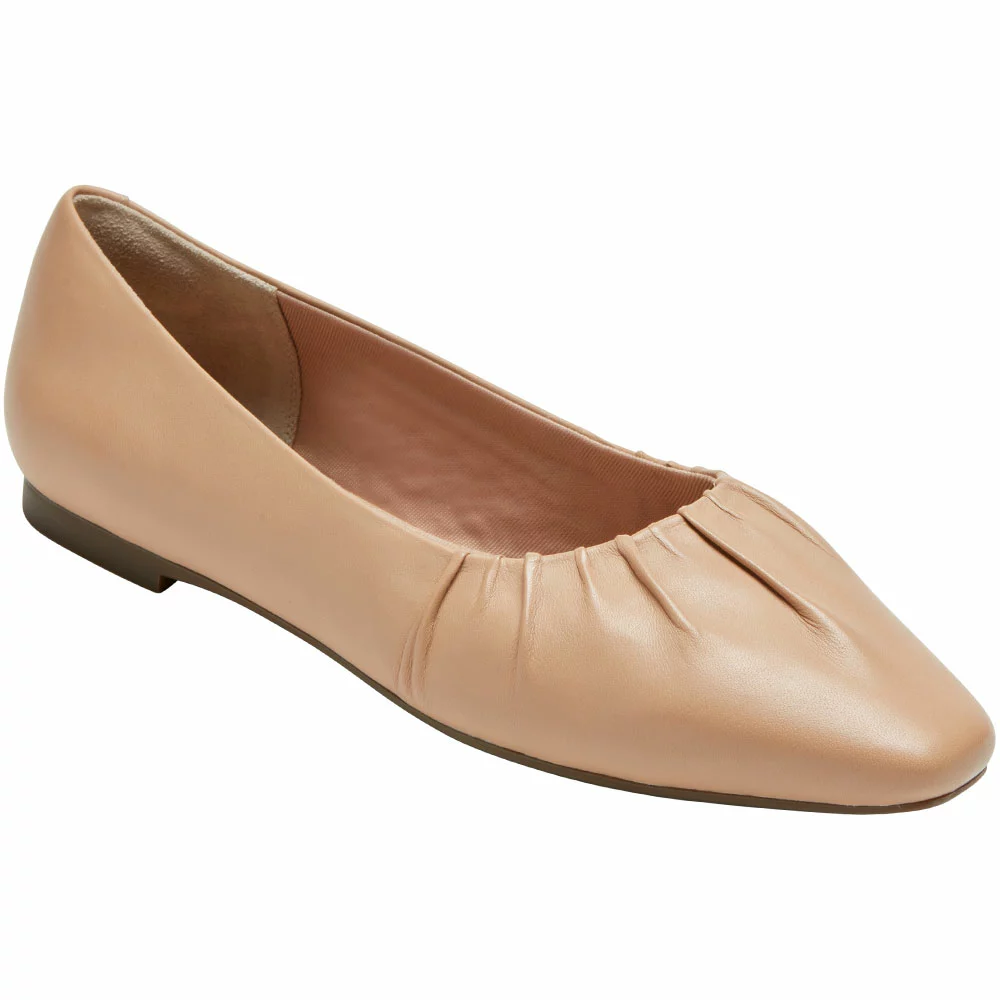 Rockport Total Motion Laylani Gathered Womens Casual Shoes Wafer Tan 2 Rockport Total Motion Laylani Gathered Womens Casual Shoes Wafer Tan - Image 2