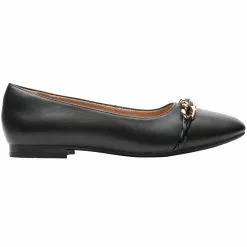 Rockport Zoie Chain Ballet Flat Slip On Casual Shoes - Womens Black