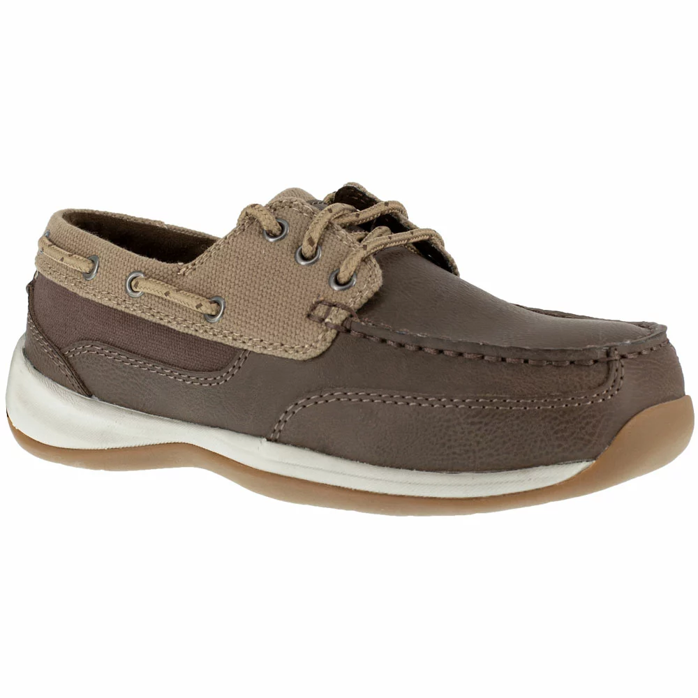 Rockport Works Boots Rockport Works Rk641 St Boat Shoe Safety Toe Work Shoes - Womens Brown 2 Rockport Works Boots Rockport Works Rk641 St Boat Shoe Safety Toe Work Shoes - Womens Brown - Image 2
