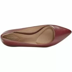 Rockport Total Motion Adelyn Ballet Flat Casual Shoes - Womens Tawny Port Leather -Rogan‘s Shoes shop RP V79080 TPL3