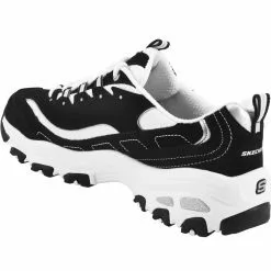 Skechers Dlites Biggest Fan Running Shoes - Womens Black White -Rogan‘s Shoes shop SK 11930 BWH3