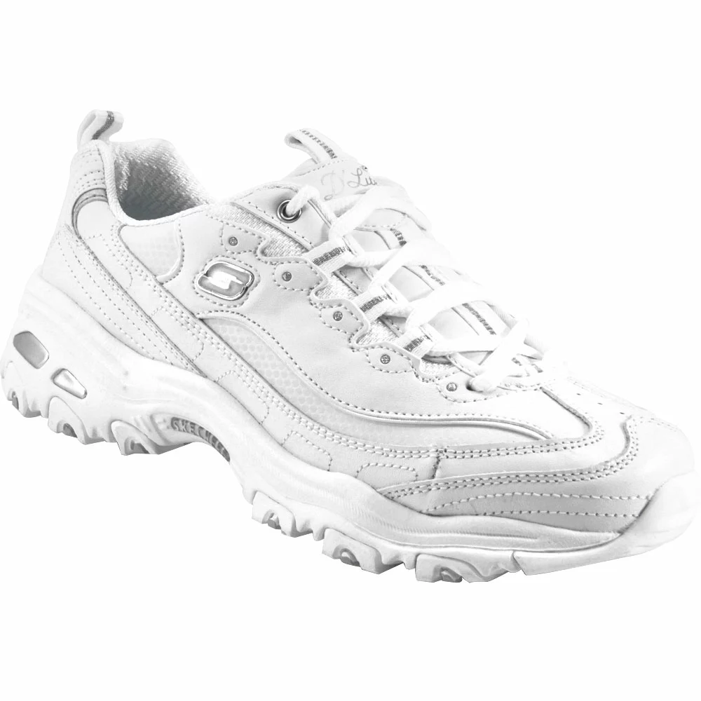 Skechers Dlites Fresh Start Lifestyle Shoes - Womens White Silver 2 Skechers Dlites Fresh Start Lifestyle Shoes - Womens White Silver - Image 2
