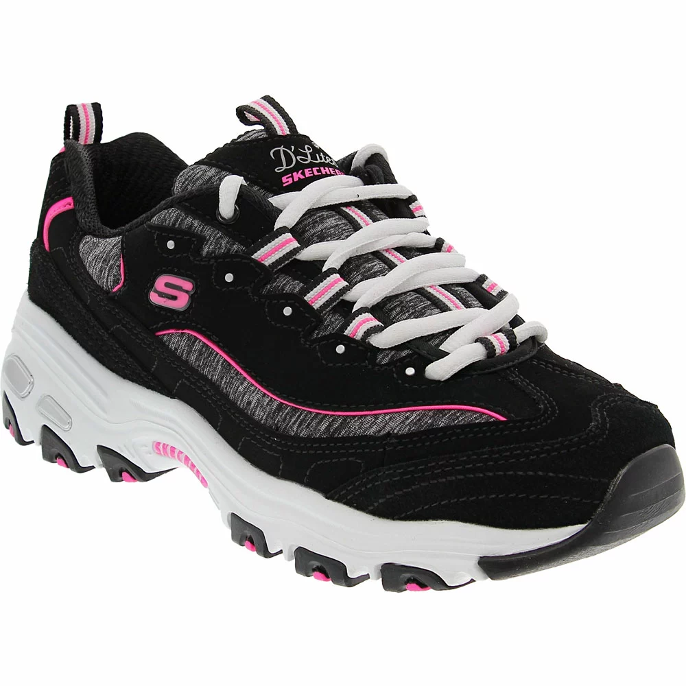 Skechers Dlites Me Time Lifestyle Shoes - Womens Black Pink 2 Skechers Dlites Me Time Lifestyle Shoes - Womens Black Pink - Image 2