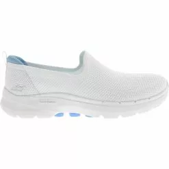 Skechers Go Walk 6 Clear Virtue Walking Shoes - Womens White Blue