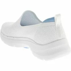 Skechers Go Walk 6 Clear Virtue Walking Shoes - Womens White Blue -Rogan‘s Shoes shop SK 124505 WBL3