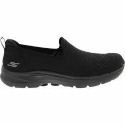 Skechers Go Walk 6 Clear Virtue Walking Shoes - Womens Black Black