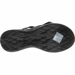 Skechers On The Go 600 Dainty Slide Sandals - Womens Black Grey -Rogan‘s Shoes shop SK 140004 XGY4