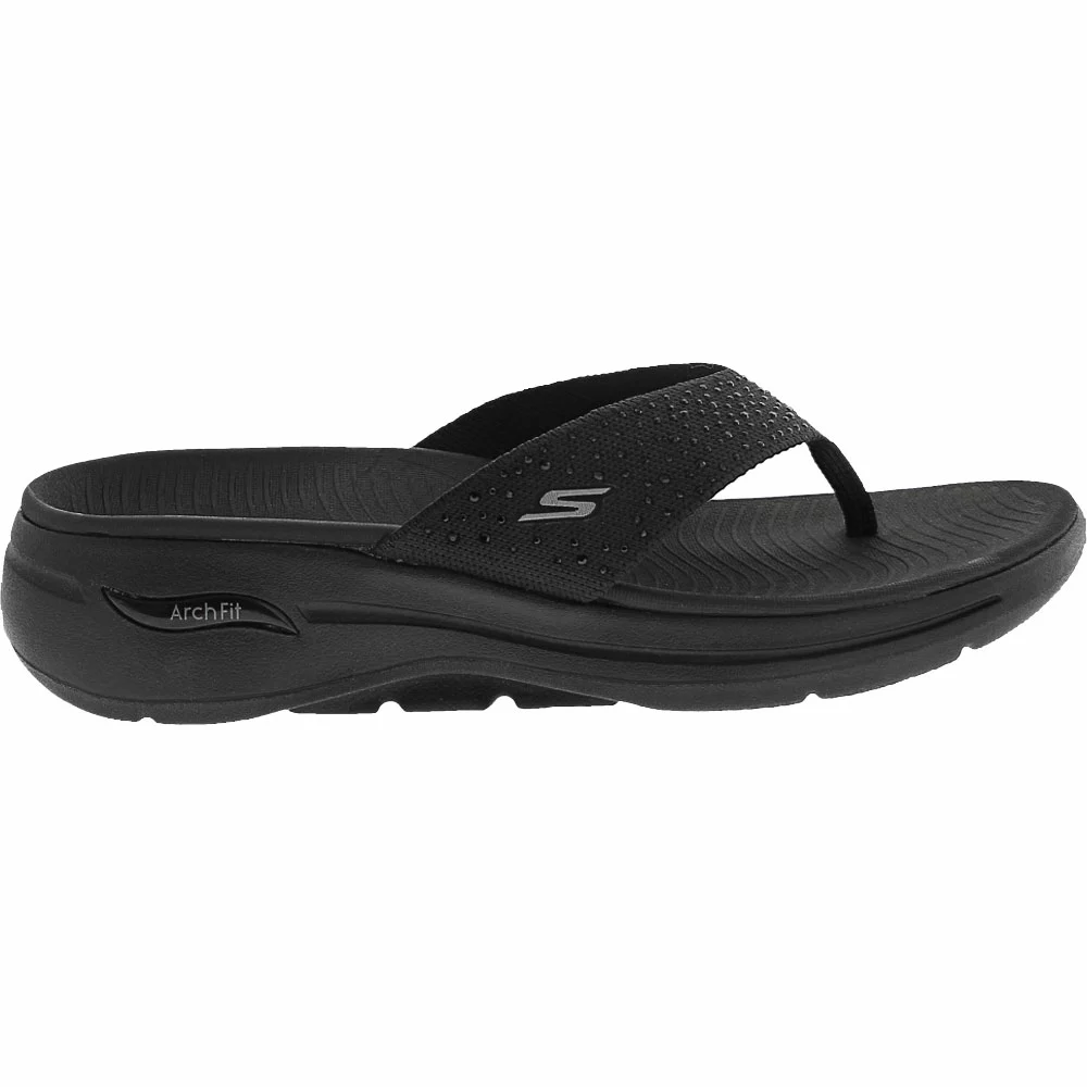 Skechers Go Walk Arch Fit Dazzle Womens Sandals Black Black 1 Skechers Go Walk Arch Fit Dazzle Womens Sandals Black Black
