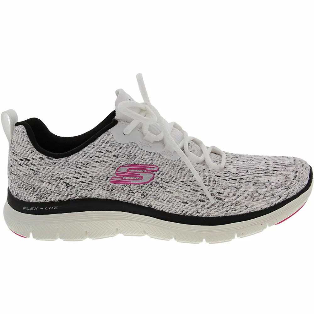 Skechers Flex Appeal 4 Vividspi Lifestyle Shoes - Womens White Black 1 Skechers Flex Appeal 4 Vividspi Lifestyle Shoes - Womens White Black