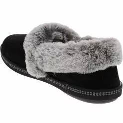 Skechers Cozy Campfire Team Toa Slippers - Womens Black Grey -Rogan‘s Shoes shop SK 32777 BLK3