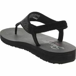 Skechers Meditation New Moon Flip Flops - Womens Black -Rogan‘s Shoes shop SK 32919 BLK3