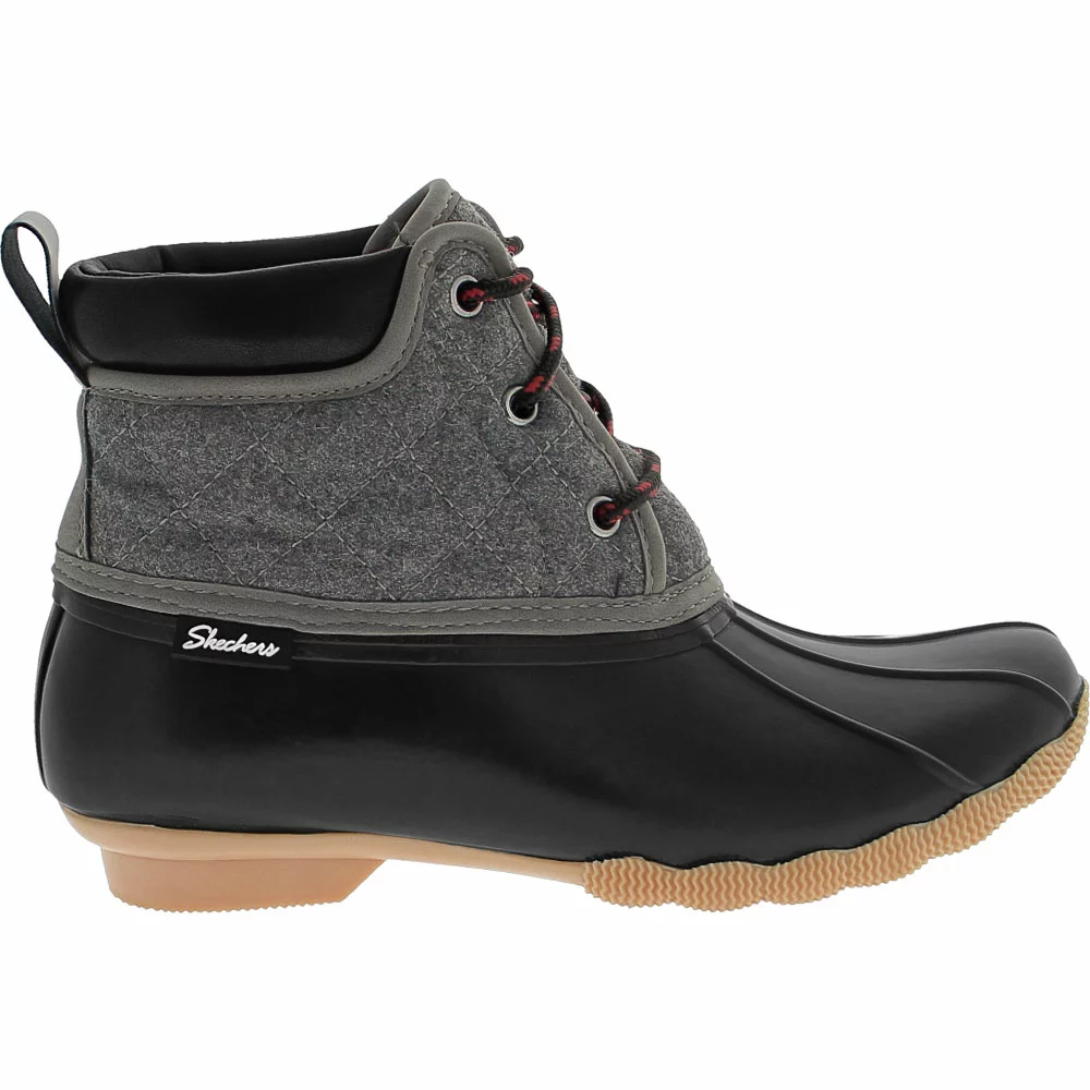 Skechers Pond Lil Puddles Rubber Boots - Womens Black Grey 1 Skechers Pond Lil Puddles Rubber Boots - Womens Black Grey