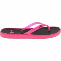 Sanuk Sidewalker Neon Flip Flops - Womens Neon Pink