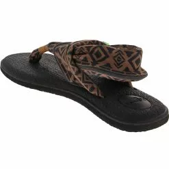 Sanuk Yoga Sling 2prints Flip Flops - Womens Skyland Brown -Rogan‘s Shoes shop SU 1100698 BRN3
