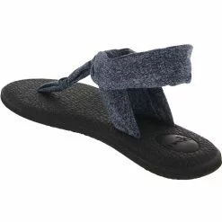 Sanuk Yoga Sling Ella Flip Flops - Womens Heather Black Iris -Rogan‘s Shoes shop SU 1103948 BLK3