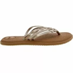 Sanuk Yoga Salty Shimmer Met Flip Flops - Womens Silver