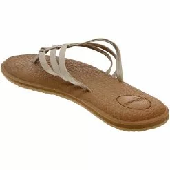 Sanuk Yoga Salty Shimmer Met Flip Flops - Womens Silver -Rogan‘s Shoes shop SU 1113754 SIL3
