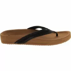 Sanuk She Loungy Hemp Flip Flops - Womens Black