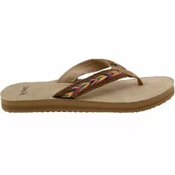 Sanuk Fraidy Hemp Flip Flops - Womens Tan