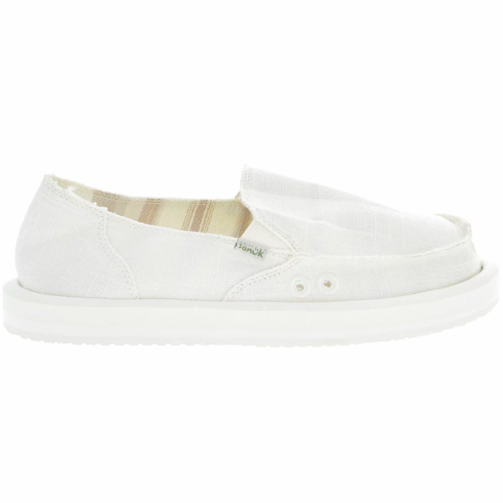 Sanuk Donna Soft Top Hemp Lifestyle Shoes - Womens White 1 Sanuk Donna Soft Top Hemp Lifestyle Shoes - Womens White