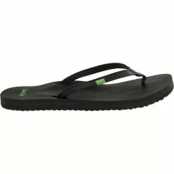 Sanuk Yoga Joy Flip Flop Womens Sandals Black