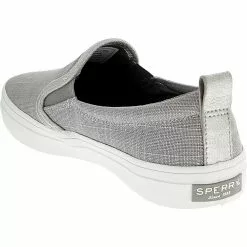 Sperry Crest Twin Gore Womens Lifestyle Shoes Grey Sparkle Cross Linen -Rogan‘s Shoes shop SY STS87169 GRY3