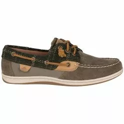 Sperry Songfish Suede Wool Boat Shoes - Womens Olive