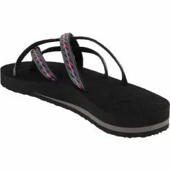 Teva Olowahu Flip Flop Sandals - Womens Black Pink -Rogan‘s Shoes shop TV 6840 XPK3
