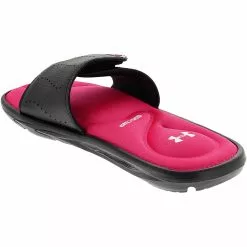 Under Armour Ignite 9 Sl Slide Sandals - Womens Black Pink -Rogan‘s Shoes shop UA 3022717 0033