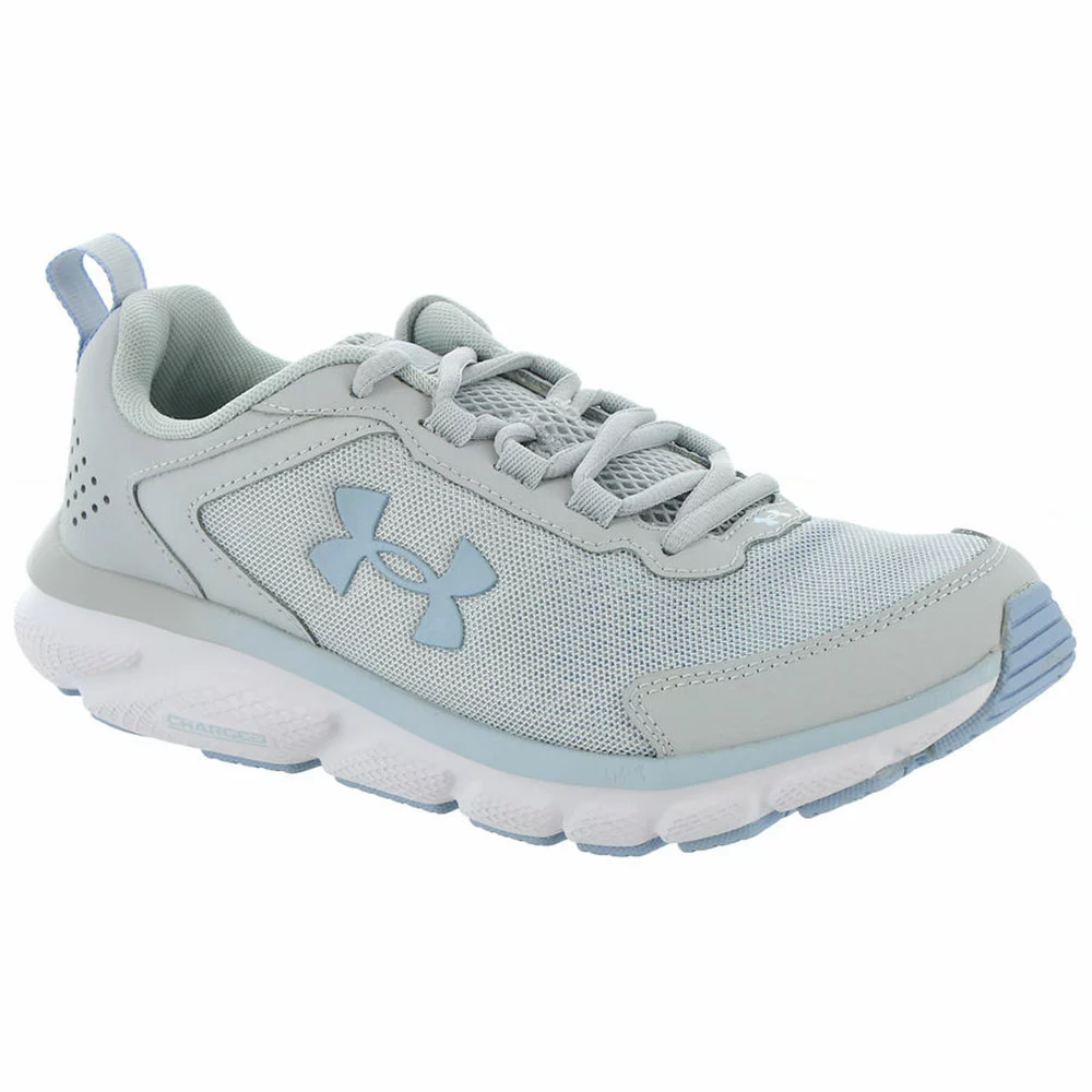 Under Armour Charged Assert 9 Running Shoes - Womens Grey White Blue 2 Under Armour Charged Assert 9 Running Shoes - Womens Grey White Blue - Image 2