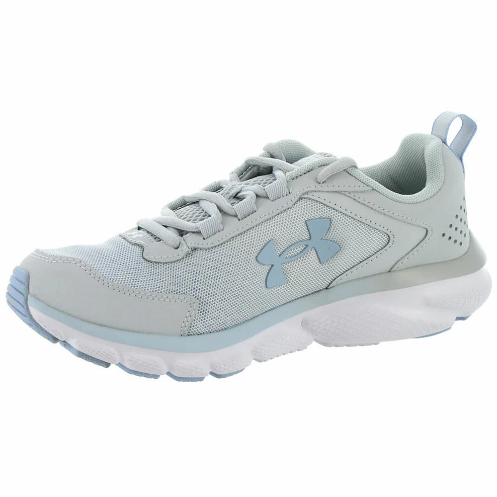 Under Armour Charged Assert 9 Running Shoes - Womens Grey White Blue 3 Under Armour Charged Assert 9 Running Shoes - Womens Grey White Blue - Image 3