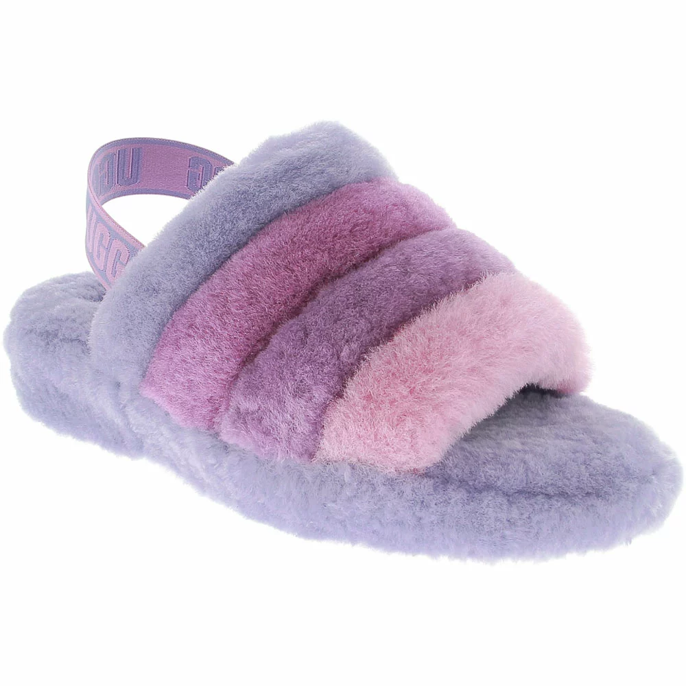UGG Boots UGG Fluff Yeah Slide Slippers - Womens Cornflower Multi 2 UGG Boots UGG Fluff Yeah Slide Slippers - Womens Cornflower Multi - Image 2