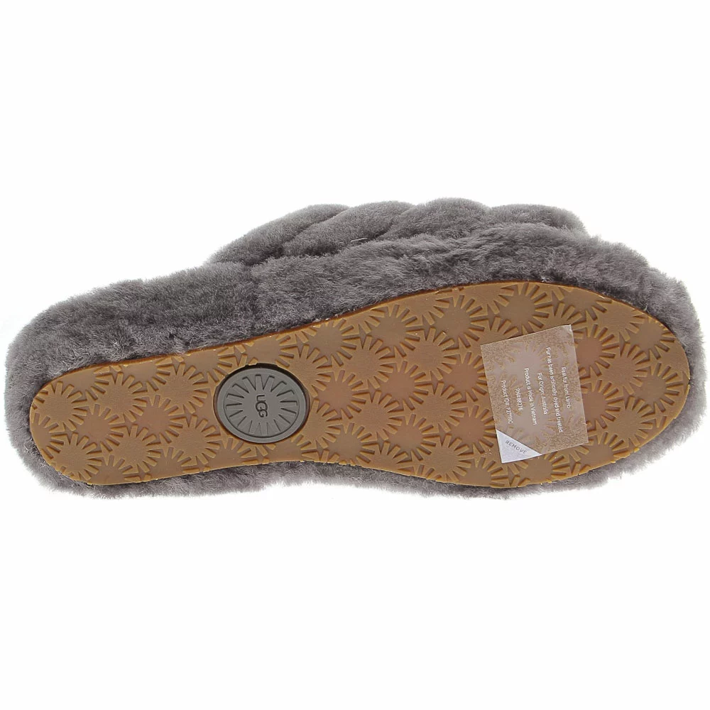 UGG Boots UGG Fluff Yeah Slide Slippers - Womens Charcoal 4 UGG Boots UGG Fluff Yeah Slide Slippers - Womens Charcoal - Image 4