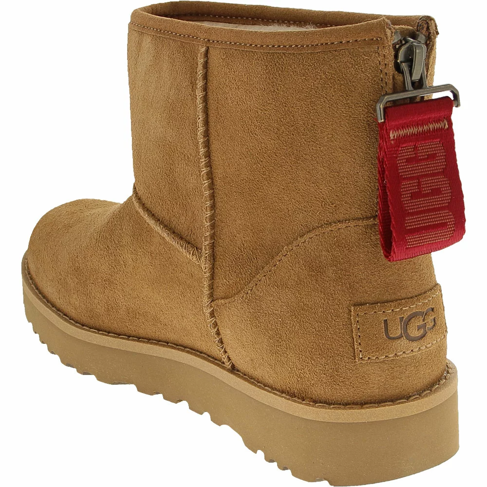 UGG Boots UGG Classic Mini Logo Zip Winter Boots - Womens Chestnut 3 UGG Boots UGG Classic Mini Logo Zip Winter Boots - Womens Chestnut - Image 3