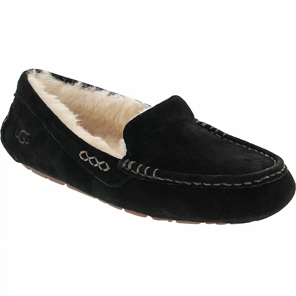 UGG Boots UGG Australia Ansley Sheepskin Moccasin Slippers - Womens Black 2 UGG Boots UGG Australia Ansley Sheepskin Moccasin Slippers - Womens Black - Image 2