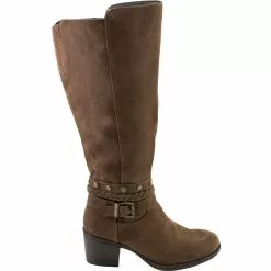 White Mountain Paulina Tall Dress Boots - Womens Brown Waxy Fabric