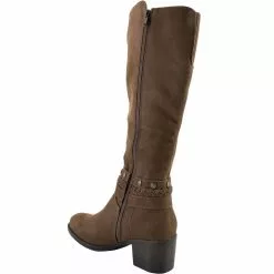 White Mountain Paulina Tall Dress Boots - Womens Brown Waxy Fabric -Rogan‘s Shoes shop WM W29932 BRN3